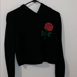 Long sleeved cropped hoodie